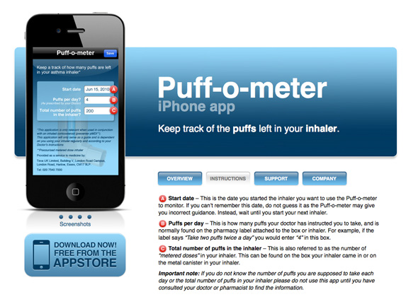Puff-o-meter app site