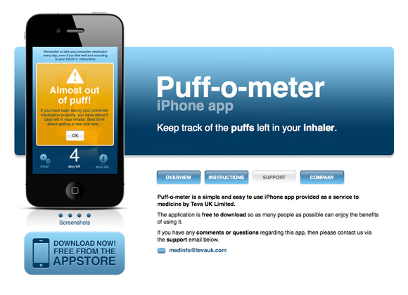 Puff-o-meter app site